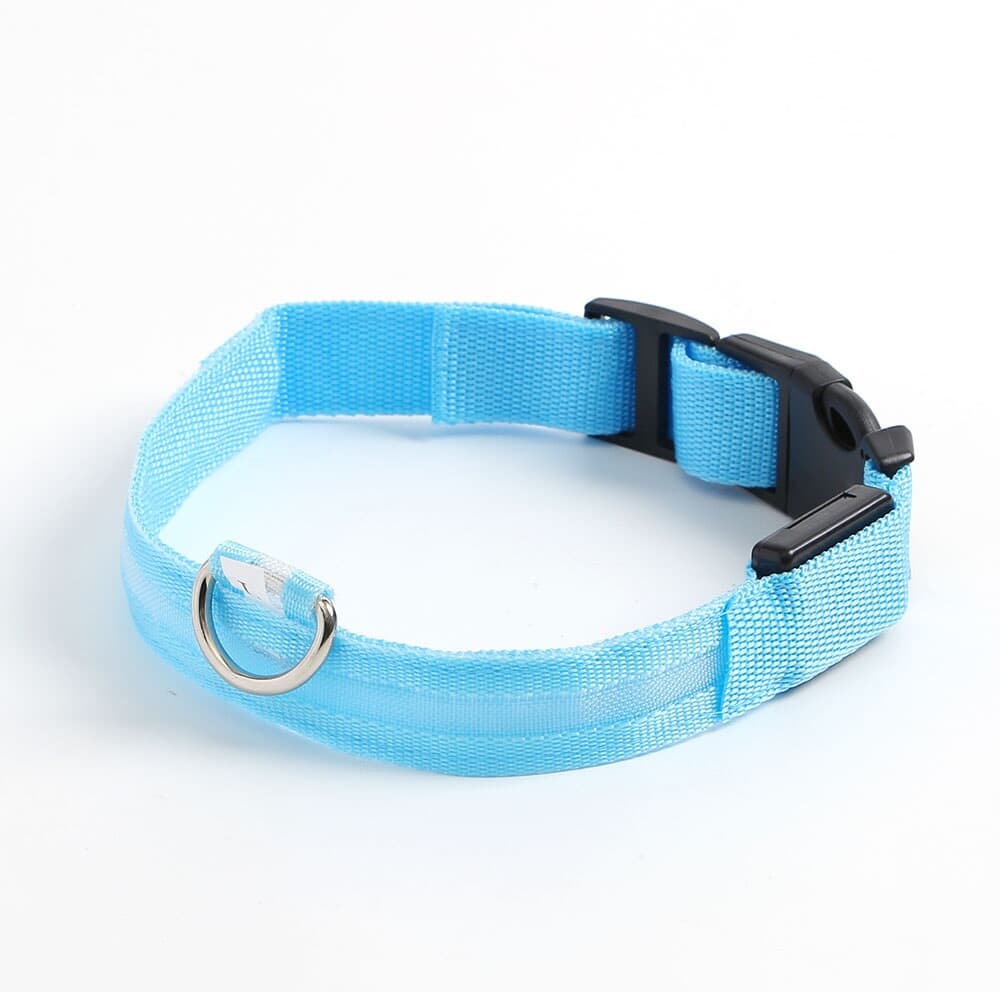 LED 애견 강아지 목줄(L) (블루) 야광 밤산책목줄