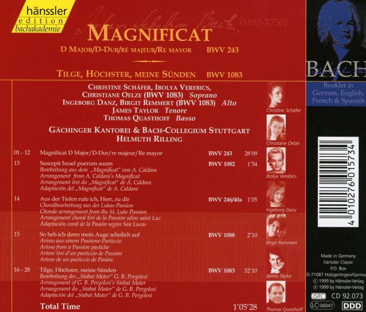 Helmuth Rilling 바흐: 마니피카트 - 헬무트 릴링 (Bach: Magnificat BWV243, BWV1083) 