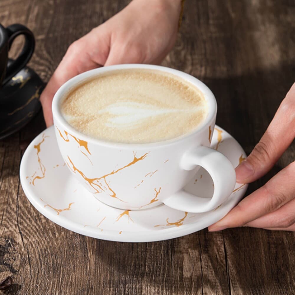 모던 마블 커피잔세트 도자기 홈카페 카푸치노 라떼잔