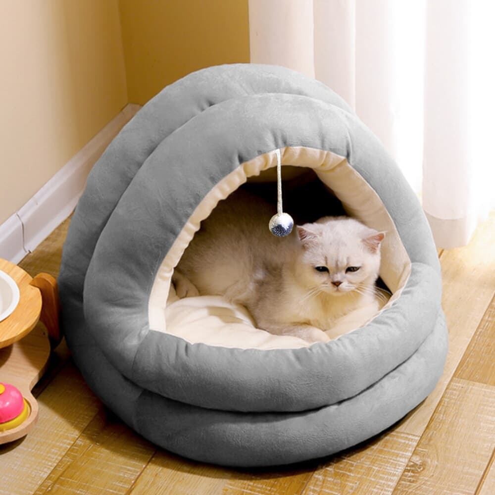 마이펫 고양이 쿠션방석 동굴하우스(42x40cm) (아이보리)