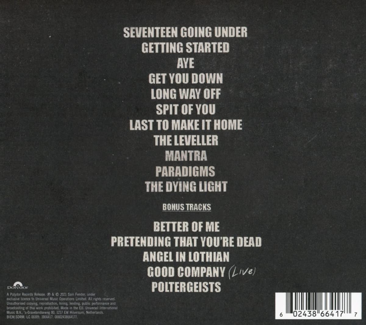 Sam Fender (샘 펜더) - 2집 Seventeen Going Under (Deluxe Edition) 