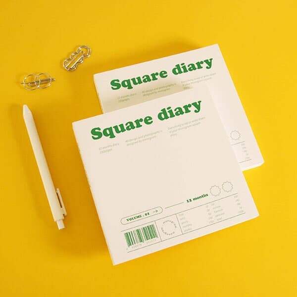 monogram square diary