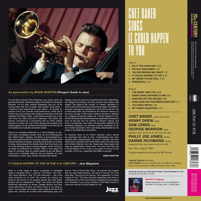 Chet Baker (쳇 베이커) - Sings: It Could Happen To You [오렌지 컬러 LP]