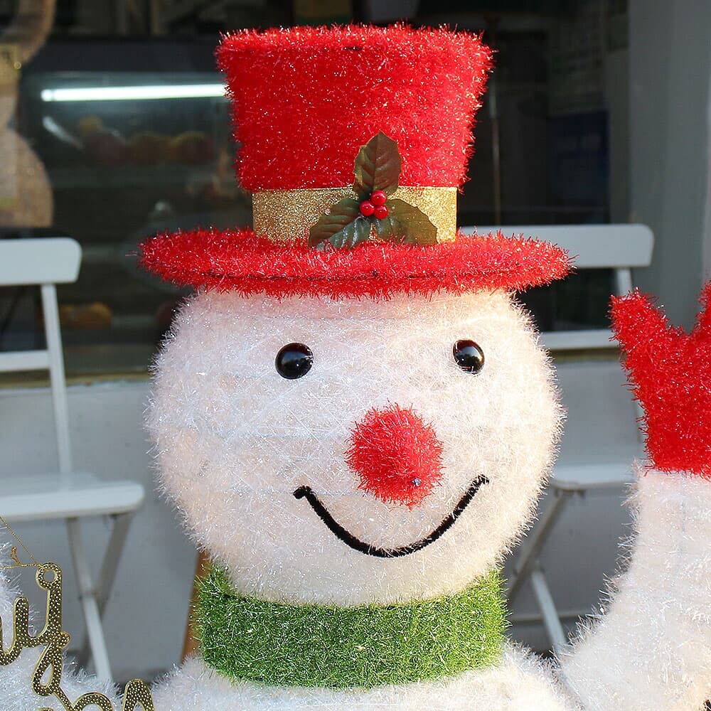 LED 빨간모자 허그 눈사람 크리스마스 카페 매장소품