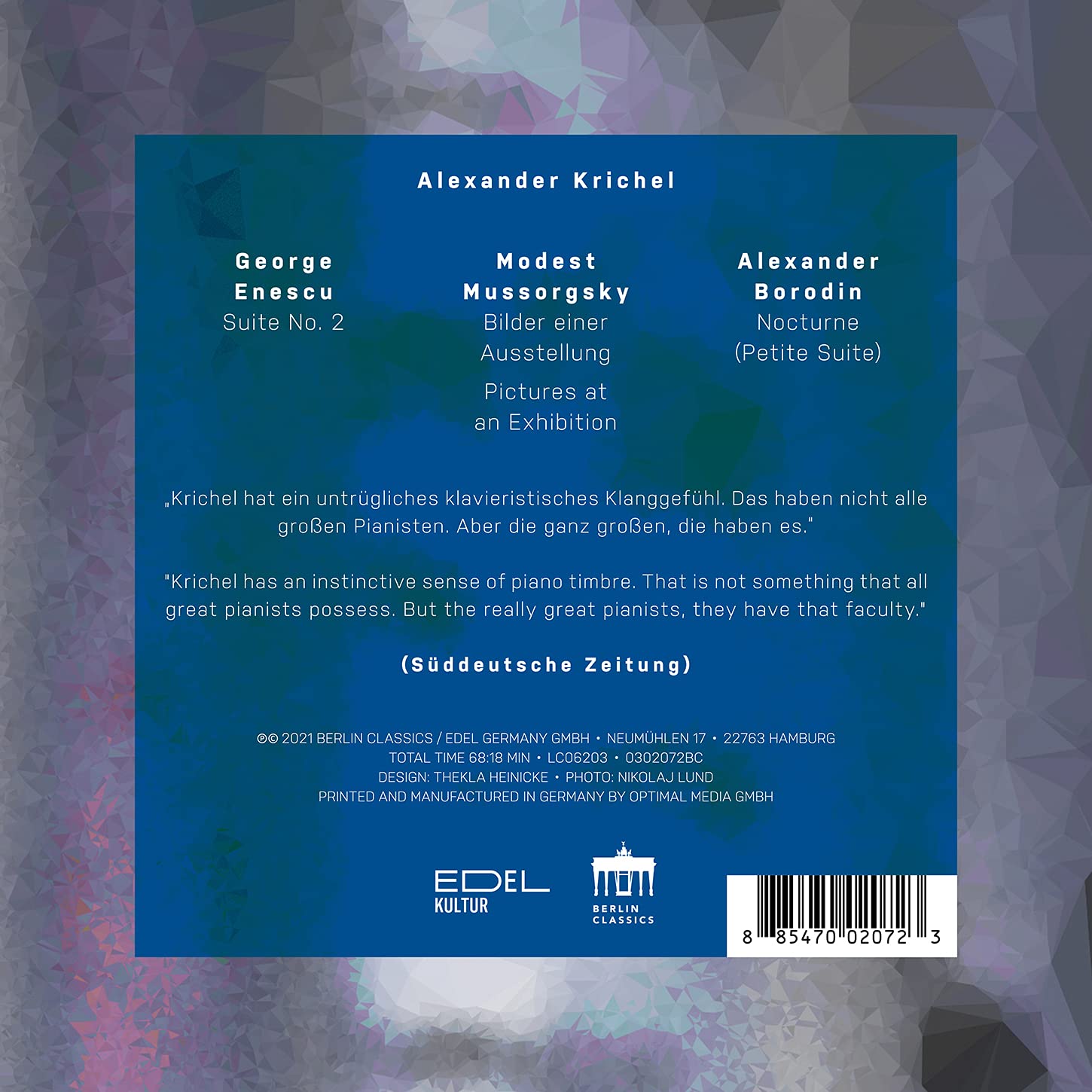 Alexander Krichel 무소르그스키: 전람회의 그림 / 에네스쿠: 모음곡 2번 / 보로딘: 녹턴 (Mussorgsky: Pictures at an Exhibition / Enescu: Suite No.2 / Borodin: Nocturne) 