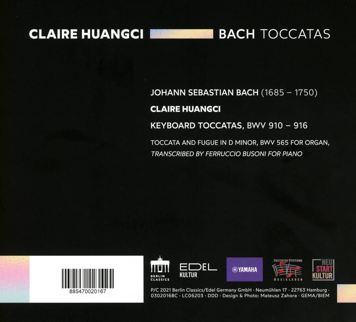 Claire Huangci 바흐: 토카타 - 클레어 후앙치 (Bach: Toccatas BWV910-BWV916) 