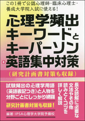 心理學頻出キ-ワ-ドとキ-パ-ソン+英語