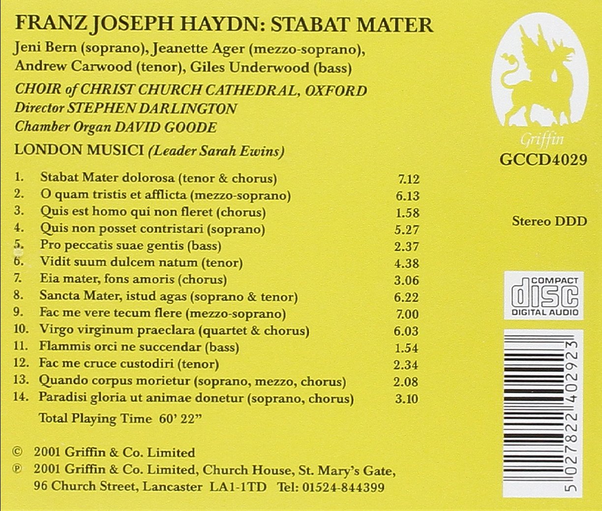 Stephen Darlington 하이든: 스타바트 마테르 - 달링톤 (Haydn: Stabat Mater) 