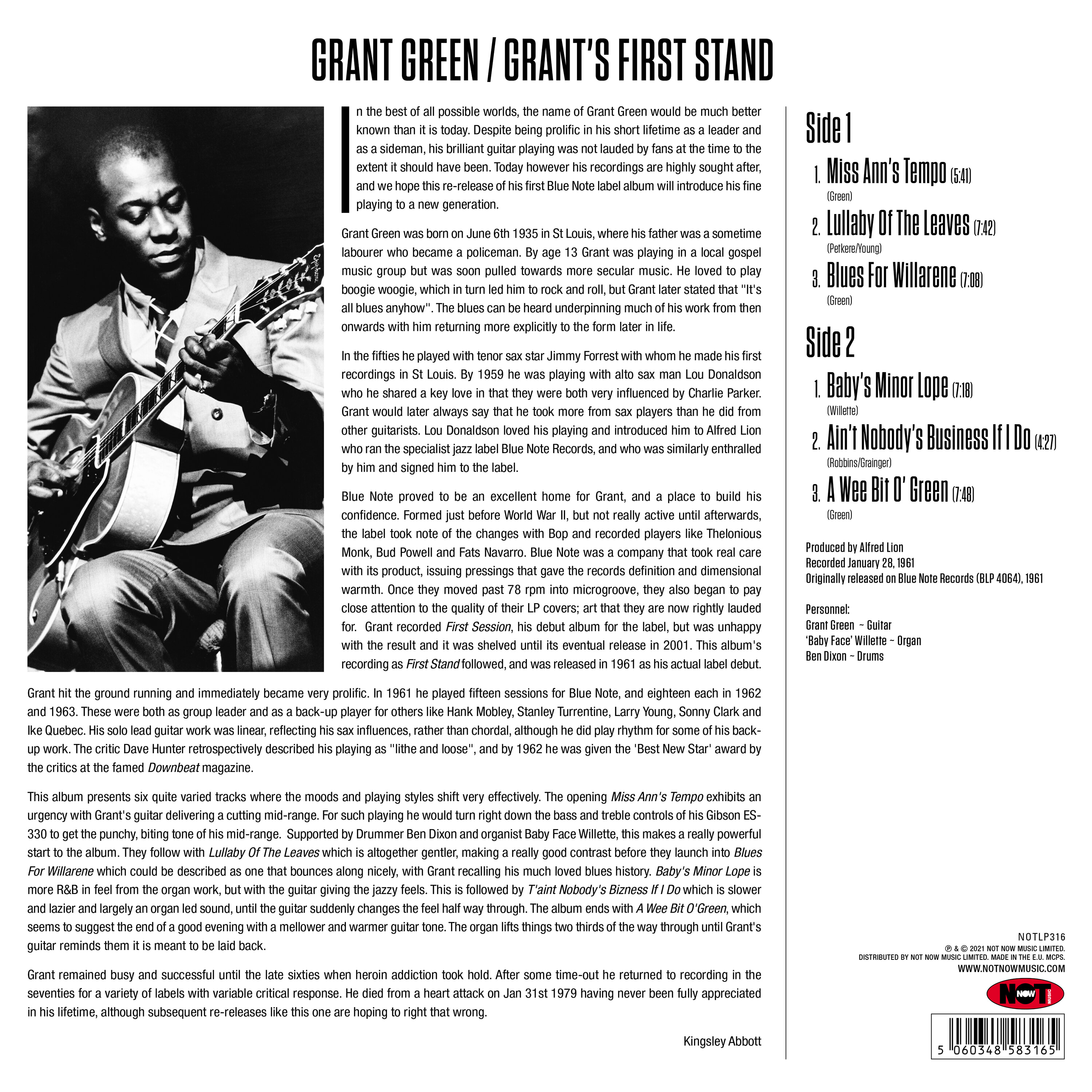 Grant Green (그랜트 그린) - Grant's First Stand [LP] 