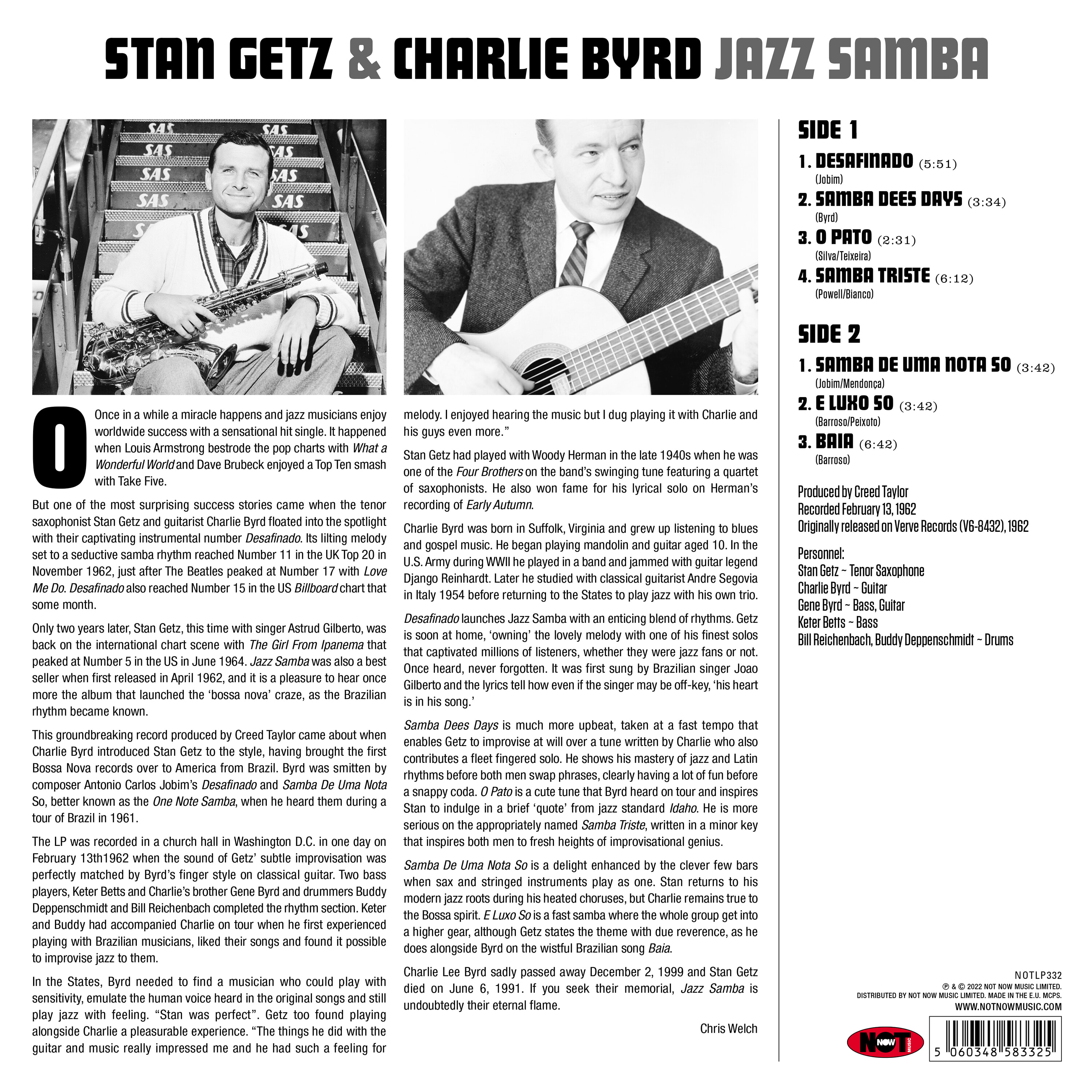 Stan Getz / Charlie Byrd (스탄 게츠 / 찰리 버드) - Jazz Samba [LP] 