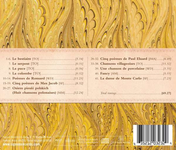 Malcolm Martineau 풀랑크: 가곡집 4권 - 존 마크 애인슐리, 윌리엄 다즐리, 사라 푹스 외 (Poulenc: The Complete Songs Vol. 4) 