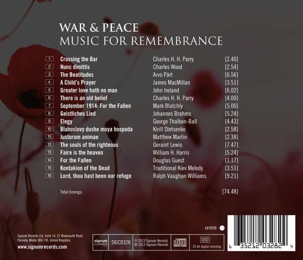 The Choir of Jesus College Cambridge 전쟁과 평화 (War & Peace) 