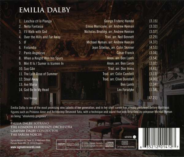 Emilia Dalby 소프라노 에밀리아 달비가 부르는 유명 성악곡 모음 - 에밀리아 (Emilia) 