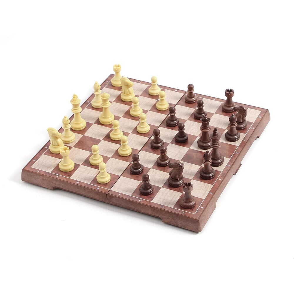 앤티크 접이식 자석 체스 체커 보드게임 체스판