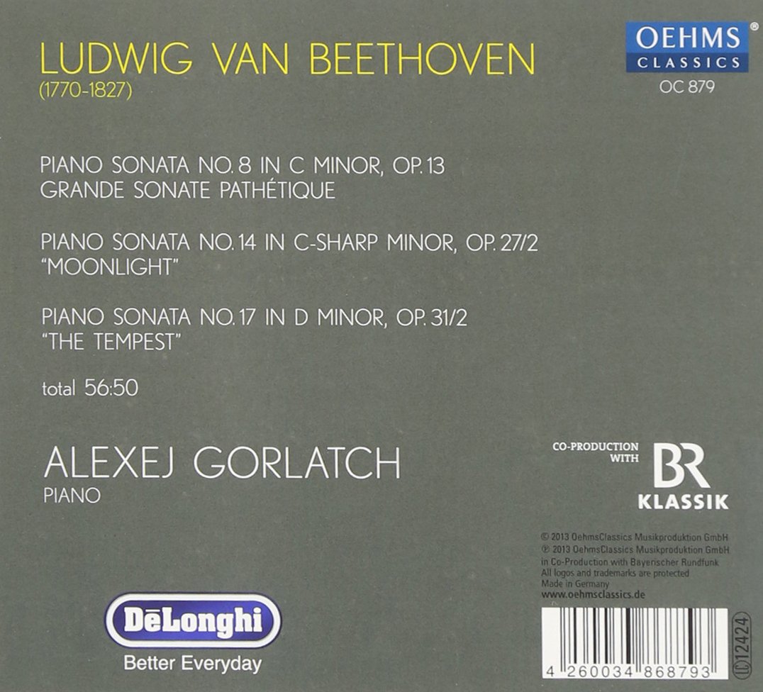 Alexej Gorlatch 베토벤: 피아노 소나타 '비창', '월광', '템페스트' - 알렉세이 골라치 (Beethoven: Piano Sonatas Op.13, Op.27 No.2, Op.31 No.2) 