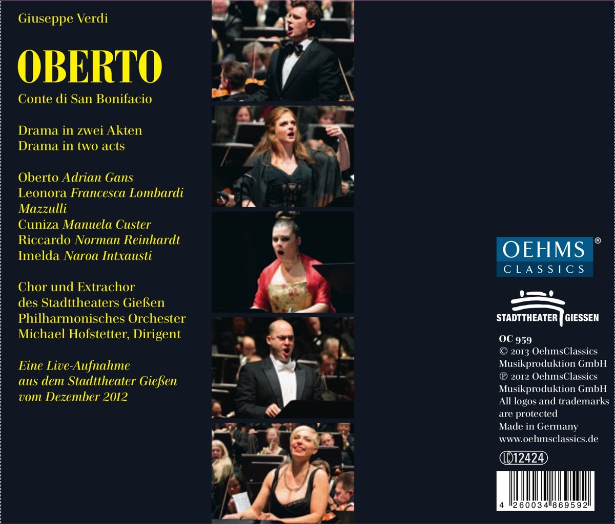 Michael Hofstetter 베르디: 오페라 '오베르토' (Verdi: Oberto) 