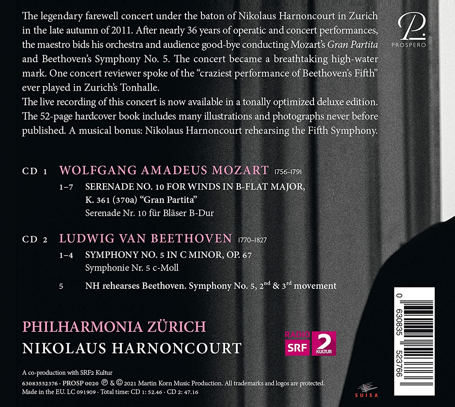 Nikolaus Harnoncourt 모차르트: ‘그랑 파르티타’ 세레나데 / 베토벤: 교향곡 5번 (Mozart: Serenade K.361 'Gran Partita' / Beethoven: Symphony Op.67) 