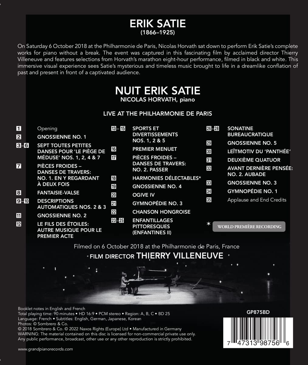Nicolas Horvath 에릭 사티의 밤 - 니콜라 오르바트 (Nuit Erik Satie) 