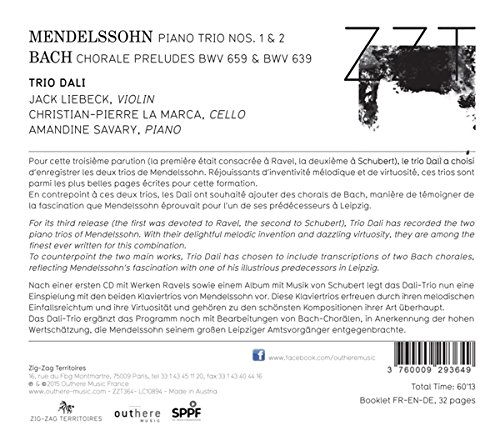 Trio Dali 멘델스존: 피아노 삼중주 1, 2번 외 (Mendelssohn: Piano Trios Nos. 1, 2) 