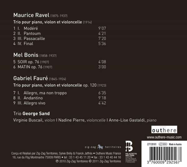 Trio George Sand 라벨 / 포레: 피아노 삼중주 (Ravel / Faure: Piano Trio) 