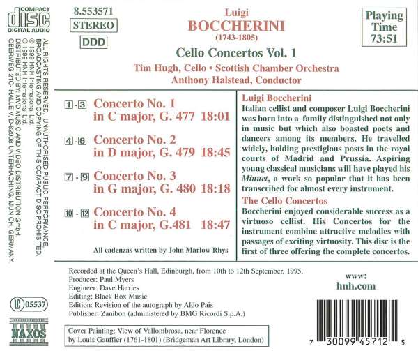 Tim Hugh 보케리니: 첼로 협주곡 1집 (Boccherini: Cello Concertos Nos.1-4)