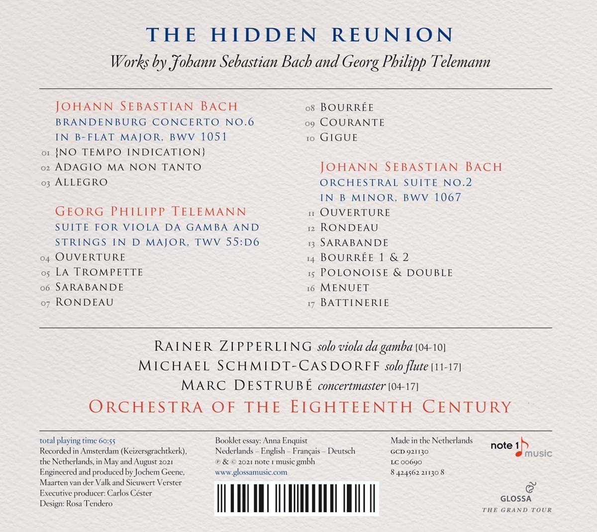 Orchestra of the 18th Century 바흐: 브란덴브루크 협주곡 6번 / 텔레만: 서곡 모음곡 (Bach: Brandenburg Concerto BWV1051 / Telemann: Suite for Viola da Gamba and Strings TWV 55:D6)