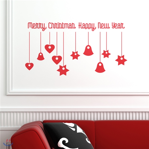 별하트그리고(반제품A타입) - 크리스마스 장식 그래픽스티커 월데코 시트지 포인트