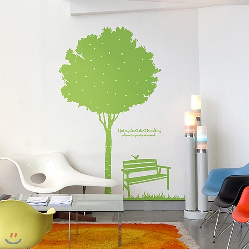 스윗스토리 (나무) (완제품C타입) 그래픽스티커 포인트 시트지 인테리어 스티커