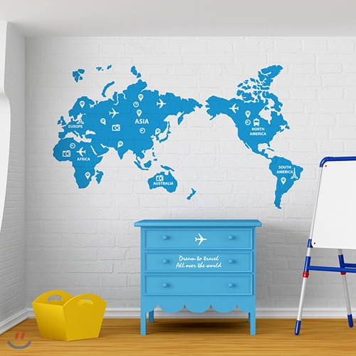 세계지도 (맵) (반제품C타입) 그래픽스티커 포인트 시트지 인테리어 스티커