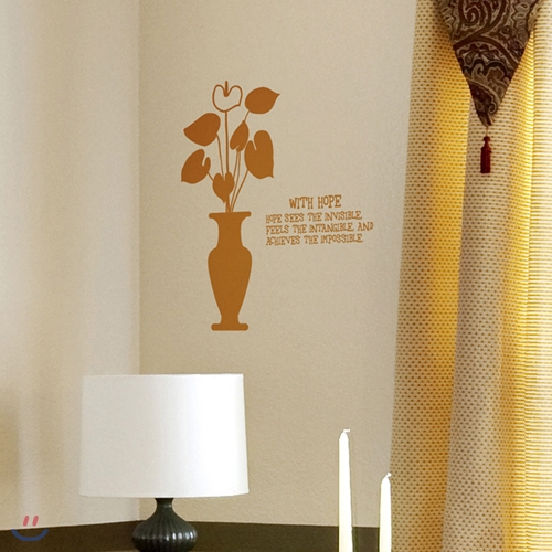 안스리움(반제품A) - 관엽식물 플라워 데코 키친 전통 그래픽스티커 화장실 풍수인테리어