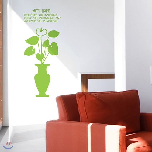 안스리움(완제품C) - 관엽식물 플라워 데코 키친 전통 그래픽스티커 화장실 풍수인테리어