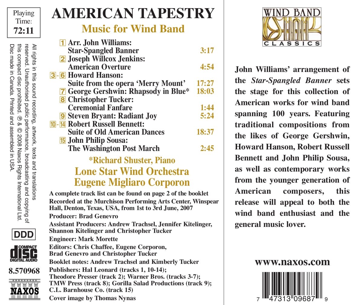 Eugene Milgliaro Corporon 관악밴드를 위한 음악 (American Tapestry - Music for Wind Band) 