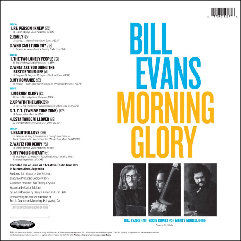 Bill Evans (빌 에반스) - Morning Glory [2LP] 