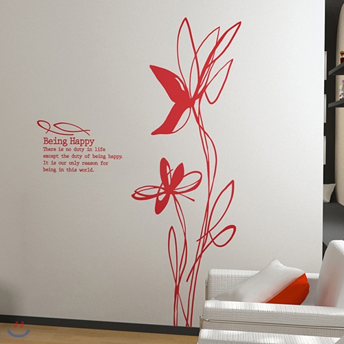 켈리플라워 (꽃) (반제품B타입) 그래픽스티커 포인트 시트지 인테리어 스티커