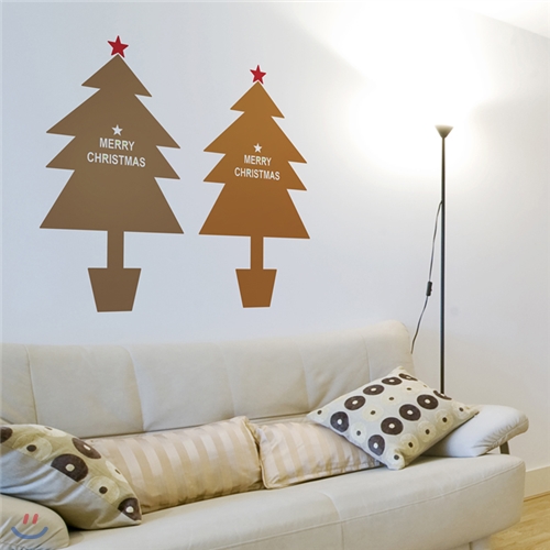 크리스마스트리(2) (완제품A)- 크리스마스 나무 그래픽스티커 월데코 시트지 포인트