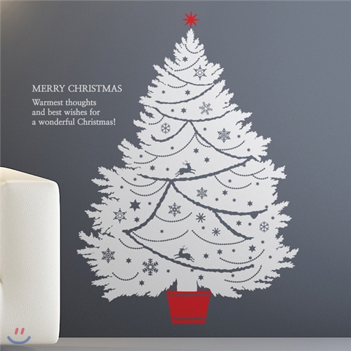 크리스마스트리(3) (반제품A)- 크리스마스 나무 그래픽스티커 월데코 시트지 포인트
