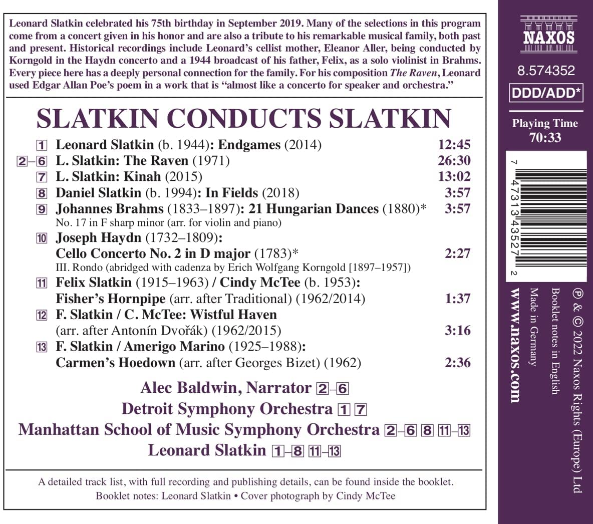 Leonard Slatkin 슬래트킨이 지휘하는 슬래트킨 가족의 작품집 (Leonard Slatkin conducts Slatkin) 