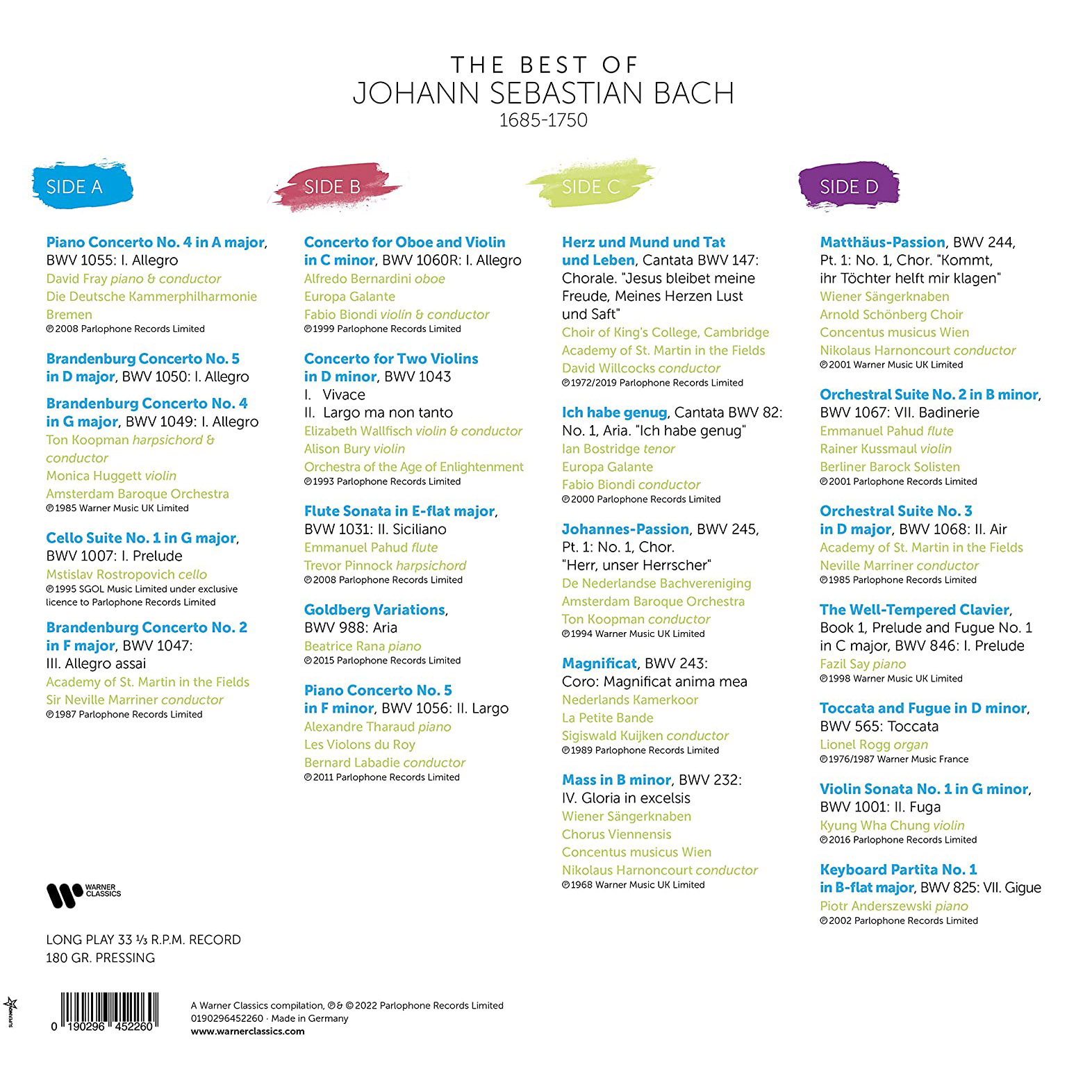 바흐 베스트 모음집 (The Best of Bach) [2LP] 