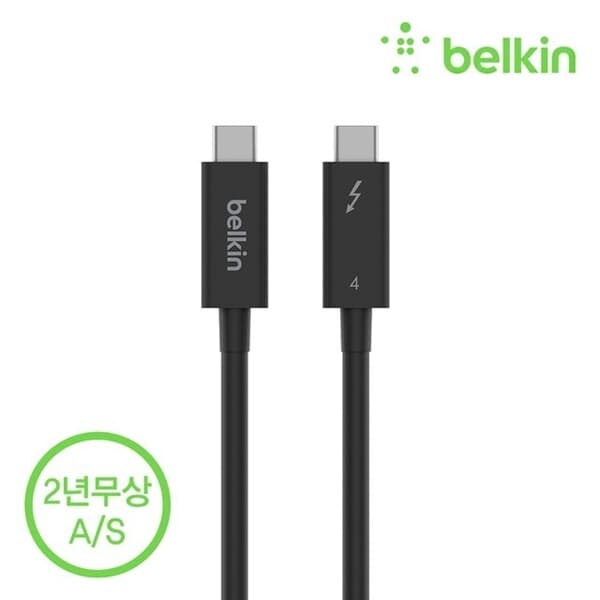 벨킨 썬더볼트 4 C타입 PD 100W 40Gbps 초고속 케이블 1M INZ003bt1M