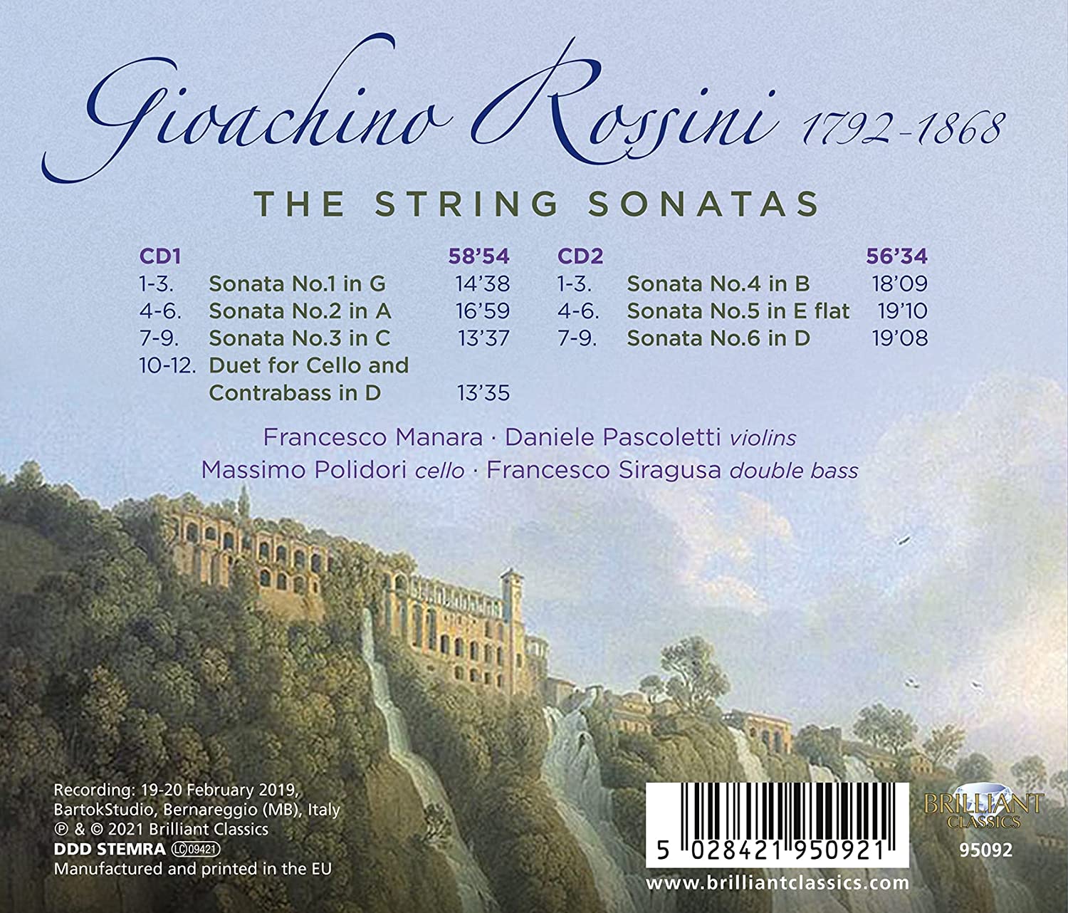 Francesco Manara 로시니: 현악 소나타 1-6번 (Rossini: The String Sonatas) 