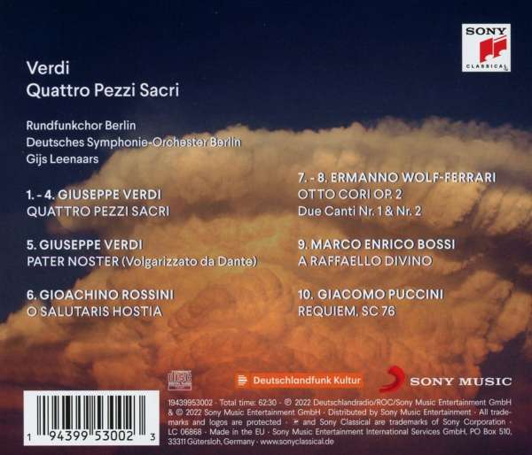 Gijs Leenaars 베르디: 네 개의 성가곡 / 푸치니: 레퀴엠 외 (Verdi: Quattro Pezzi Sacri / Puccini: Requiem SC76) 