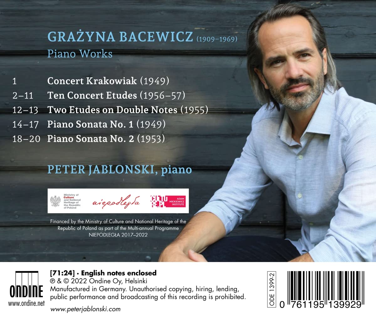 Peter Jablonski 그라지나 바체비치: 피아노 작품집 (Grazyna Bacewicz: Piano Works) 