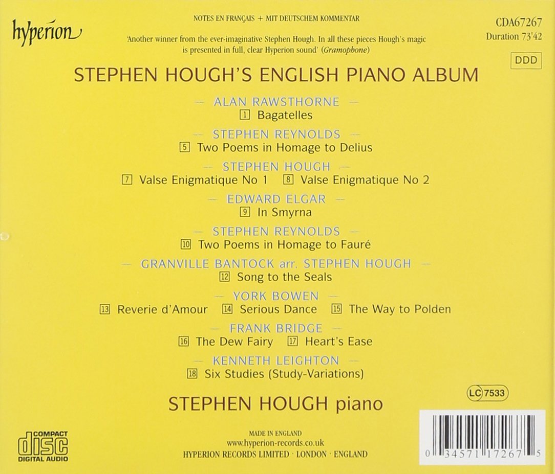 스티븐 허프의 영국 피아노 앨범 - 보웬, 밴톡, 허프, 엘가, 레이놀드, 로스손 (Stephen Hough's English Piano Album)