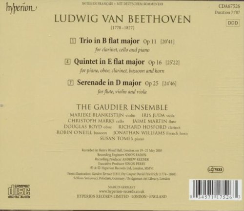 Gaudier Ensemble 베토벤: 피아노와 관악을 위한 오중주, 클라리넷 트리오, 세레나데 (Beethoven: Quintet for Piano and Winds Op.16, Clarinet Trio Op.11, Serenade Op.25) 