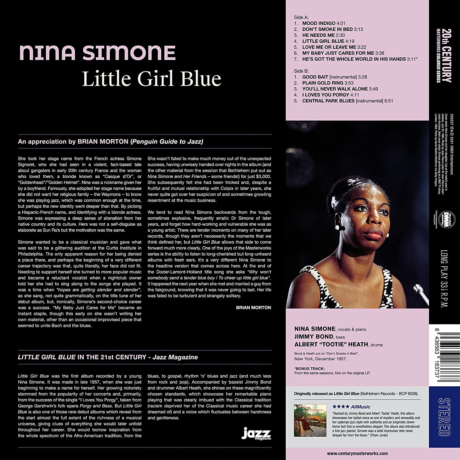 Nina Simone (니나 시몬) - Little Girl Blue [블루 컬러 LP] 