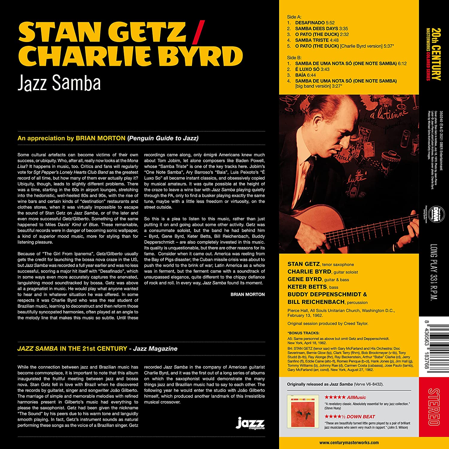 Stan Getz / Charlie Byrd (스탄 게츠 / 찰리 버드) - Jazz Samba [오렌지 컬러 LP] 
