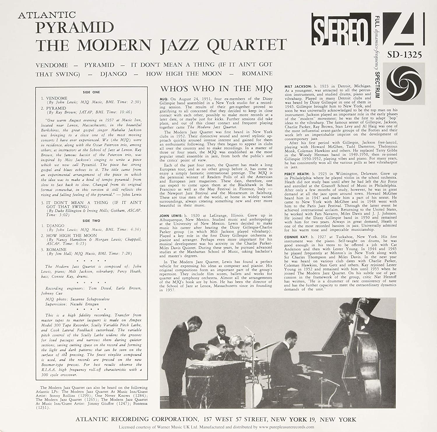 The Modern Jazz Quartet (모던 재즈 쿼텟) - Pyramid [LP] 