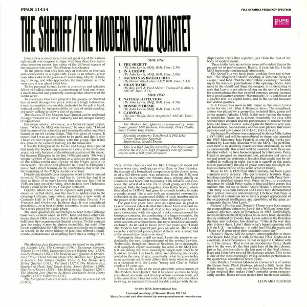 The Modern Jazz Quartet (모던 재즈 쿼텟) - The Sheriff [LP] 