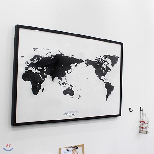 [knock] 화이트&블랙 세계지도 - WORLD MAP (ver.white&black) :여행계획 필수품