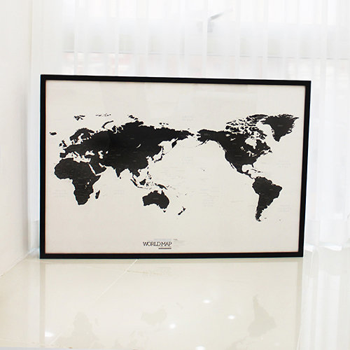[knock] 화이트&블랙 세계지도 - WORLD MAP (ver.white&black) :여행계획 필수품